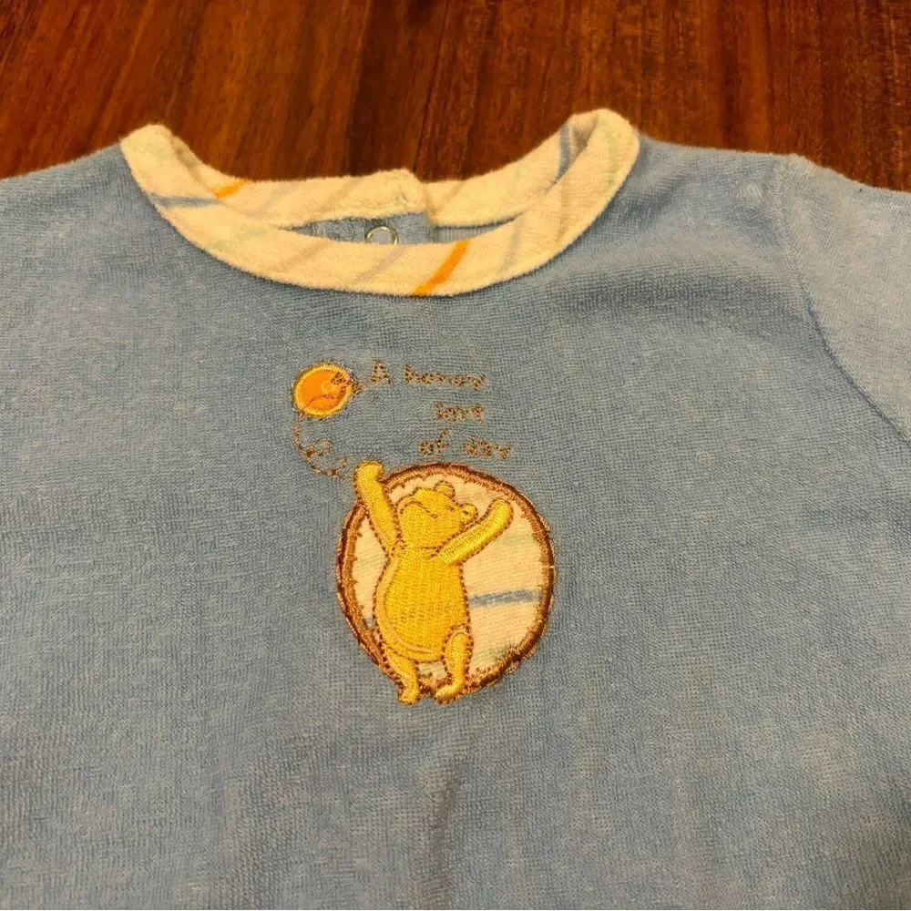 Classic Pooh Winnie the Pooh Disney Vintage blue footed pajamas
